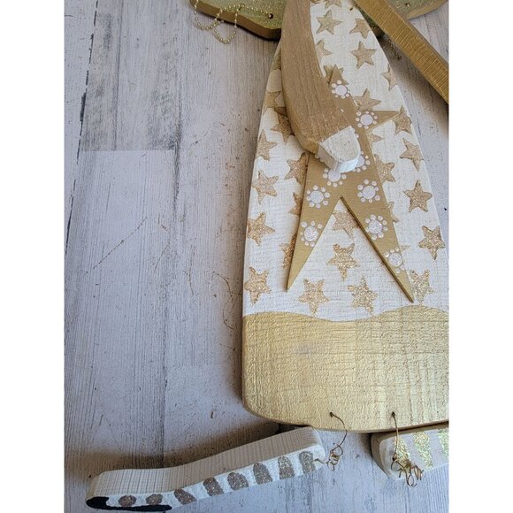 Large vintage wooden Angel curly hair jointed religious home decor - Picture 2 of 10